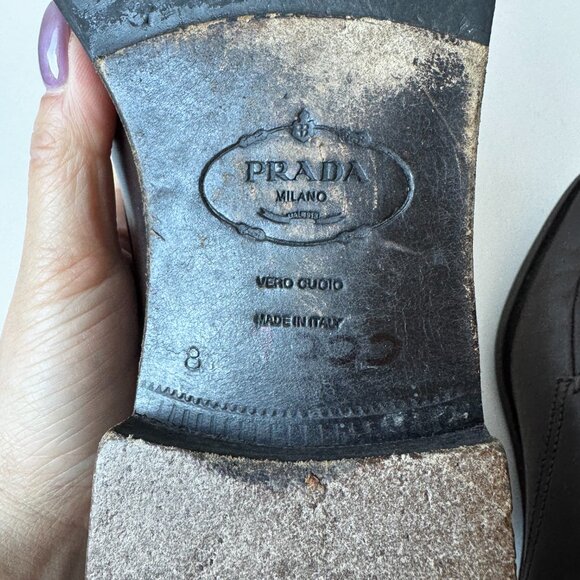 Men's Prada Dress Shoes Size 8 dark brown - Picture 13 of 16